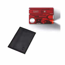 Victorinox Swiss Card Lite + pouch - manicure Swisscard kit with letter opener - red