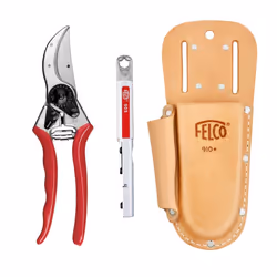 Genuine Felco No 2 secateurs bundle - F905 sharpener tool - Leather plus holster