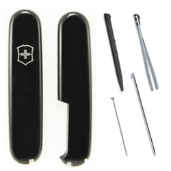 Genuine Victorinox 91mm replacement Scales Kit With Spares Tweezer Toothpick Pin - black