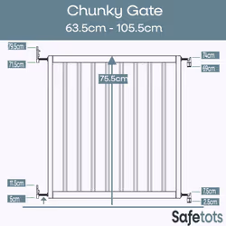 Safetots Chunky Wooden Screw Fit Stair Gate - Grey
