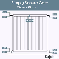 Safetots Simply Secure Wooden Stair Gate - White