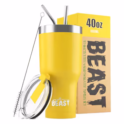 Double Insulated Travel Mug Coffee Tea 40oz Tumbler Beast Mug Lemon
