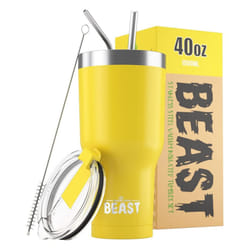 Double Insulated Travel Mug Coffee Tea 40oz Tumbler Beast Mug Lemon