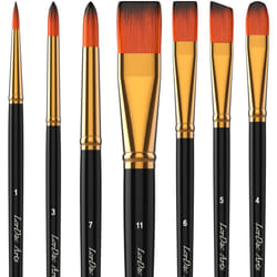LorDac Arts Paint Brush Set  7 Artist Brushes for Painting with Acrylic  Gouache  Oil and Watercolor. Professional Art Quality on Canvas  Wood  Face a