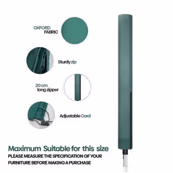WINSOME Rotary Washing Line Waterproof Cover with Draw String & Zip- Heavy Duty Rotary Clothes Line Cover - Garden Rotary Dryer and Airer Cover - 180