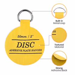 Disc Plate Hangers for Walls - Strong Invisible Plate Holder Self Adhesive Stick On Hooks Picture Hanging Wall Plate Holder - Plate Hanging Disk (50mm