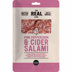 The Real Cure Pink Peppercorn & Cider Salami - Sliced 55G