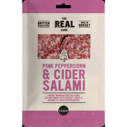 The Real Cure Pink Peppercorn & Cider Salami - Sliced 55G
