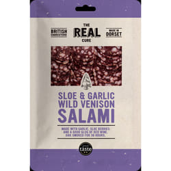 The Real Cure Sloe & Garlic Wild Venison Salami - Sliced 55G