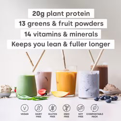 Superblend Protein - Vegan Protein Powder with Superfoods, Vitamins and Minerals - 20g of Plant Based Protein per Serving (Chocolate Peanut)