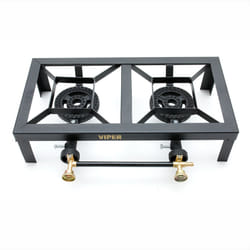 Viper Cast Iron LPG Gas Double Burner Boiling Ring Catering Stove Camping Propane TSGB