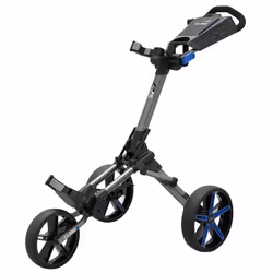 Powakaddy Golf CUBE Cart 3 Wheel Pull / Push Golf Trolley - Gun Metal/Yellow