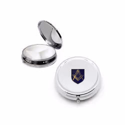 Masonic silver round pill box