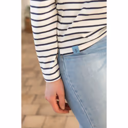 Causeway Womens Breton Top - UK 8, Cloud Midnight Stripe