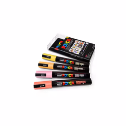 Uni POSCA - PC-5M Art Paint Markers - Set of 4 - in Plastic Wallet - Warm Pastel