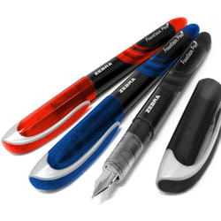 Zebra Fuente - Disposable Fountain Pen - Coloured Ink - Black, Blue, and Red