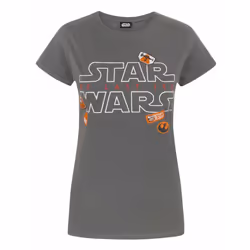 Star Wars Short Sleeved T-Shirt (Womens Grey) - X-Large