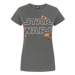 Star Wars Short Sleeved T-Shirt (Womens Grey) - X-Large