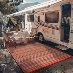 Green Decore Reversible Recycled Plastic Camping and Picnic Rugs | Perfect for Garden, Patio, Picnic, Decking