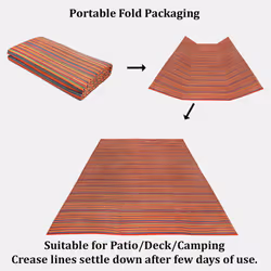 Green Decore Reversible Recycled Plastic Camping and Picnic Rugs | Perfect for Garden, Patio, Picnic, Decking