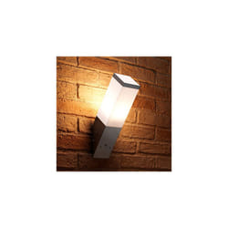 Auraglow Stainless Steel Automatic Dusk Till Dawn Sensor Angled LED Wall Light - Warm White