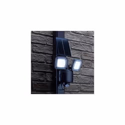 Auraglow Twin LED Outdoor Security Flood Light Hybrid Power Solar & Backup Battery PIR Motion Sensor