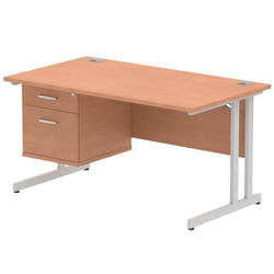 Dynamic Impulse W1400 x D800 x H730mm Straight Office Desk Cantilever