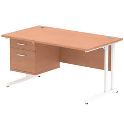 Dynamic Impulse W1400 x D800 x H730mm Straight Office Desk Cantilever