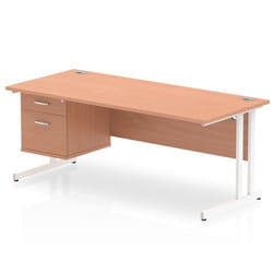 Dynamic Impulse W1800 x D800 x H730mm Straight Office Desk Cantilever