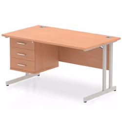 Dynamic Impulse W1400 x D800 x H730mm Straight Office Desk Cantilever