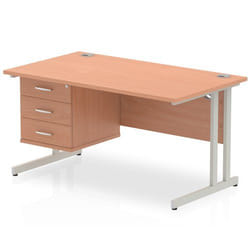 Dynamic Impulse W1400 x D800 x H730mm Straight Office Desk Cantilever