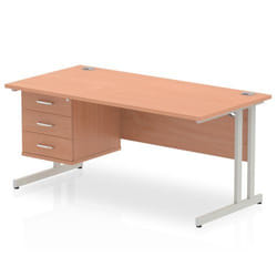 Dynamic Impulse W1600 x D800 x H730mm Straight Office Desk Cantilever