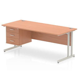 Dynamic Impulse W1800 x D800 x H730mm Straight Office Desk Cantilever