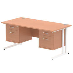 Dynamic Impulse W1600 x D800 x H730mm Straight Office Desk Cantilever