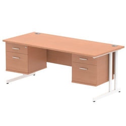 Dynamic Impulse W1800 x D800 x H730mm Straight Office Desk Cantilever