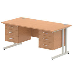 Dynamic Impulse W1600 x D800 x H730mm Straight Office Desk Cantilever