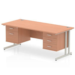Dynamic Impulse W1800 x D800 x H730mm Straight Office Desk Cantilever