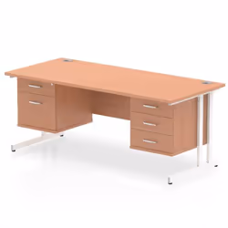 Dynamic Impulse W1600 x D800 x H730mm Straight Office Desk Cantilever