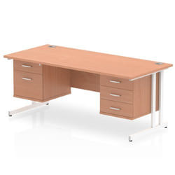 Dynamic Impulse W1600 x D800 x H730mm Straight Office Desk Cantilever