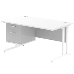 Dynamic Impulse W1400 x D800 x H730mm Straight Office Desk Cantilever