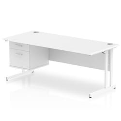 Dynamic Impulse W1800 x D800 x H730mm Straight Office Desk Cantilever