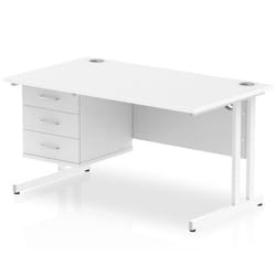 Dynamic Impulse W1400 x D800 x H730mm Straight Office Desk Cantilever
