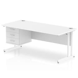 Dynamic Impulse W1800 x D800 x H730mm Straight Office Desk Cantilever