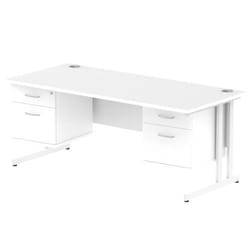 Dynamic Impulse W1800 x D800 x H730mm Straight Office Desk Cantilever