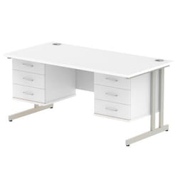 Dynamic Impulse W1600 x D800 x H730mm Straight Office Desk Cantilever