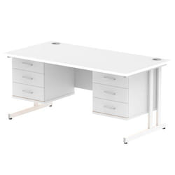 Dynamic Impulse W1600 x D800 x H730mm Straight Office Desk Cantilever