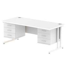 Dynamic Impulse W1800 x D800 x H730mm Straight Office Desk Cantilever