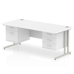 Dynamic Impulse W1800 x D800 x H730mm Straight Office Desk Cantilever