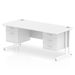 Dynamic Impulse W1800 x D800 x H730mm Straight Office Desk Cantilever
