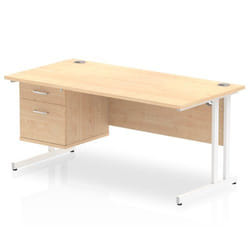 Dynamic Impulse W1600 x D800 x H730mm Straight Office Desk Cantilever